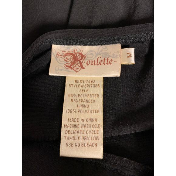 Dress  Black Mini Bubble Hem Dark Coquette Feminine Vacation Wear Pleated SZ M - Picture 6 of 8